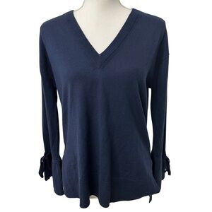 J. Crew Blue Merino Wool Sweater Navy Blue Size Small Long Sleeves EUC
